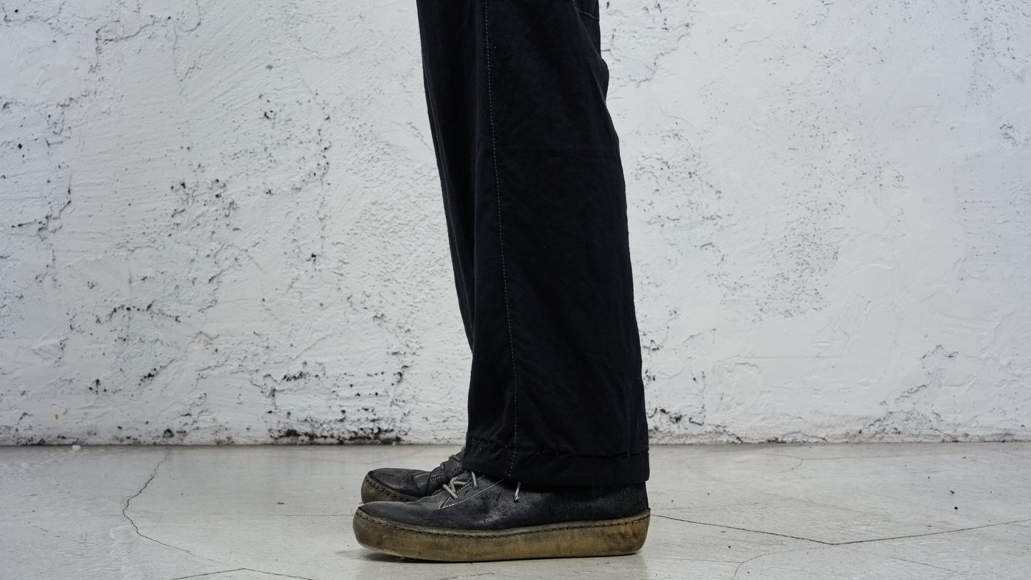 <span>27.1</span><span>"BASIC"</span>PLEATED L/C TRS WIDE<br>SUPER 140' VERGIN WOOL<br>BLACK