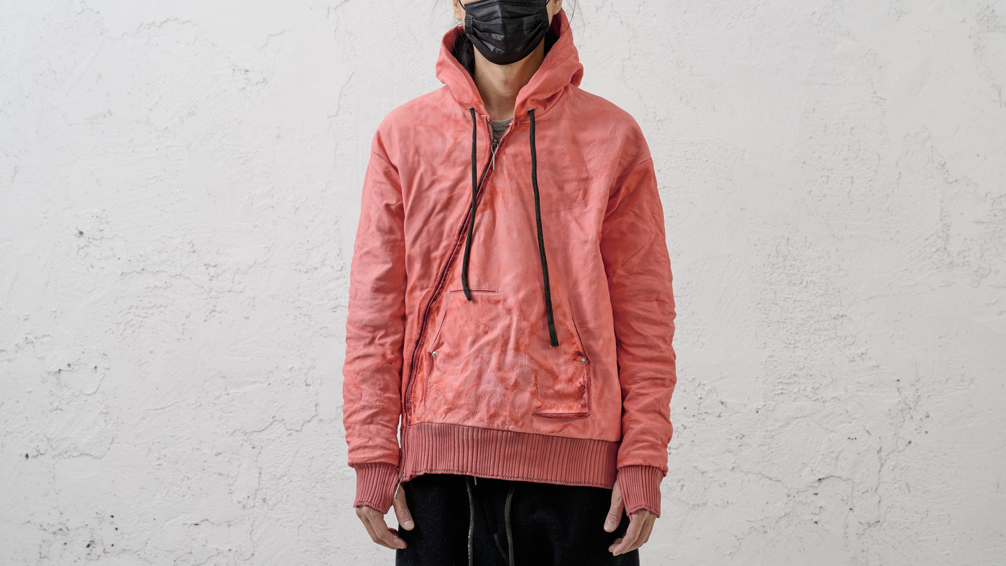 <span>25.2</span><span>"DISPLACEMENT"</span>SWEAT PARKA HOODED ZIPPED CO LINING<br>BISON FULL GRAIN<br>PINK