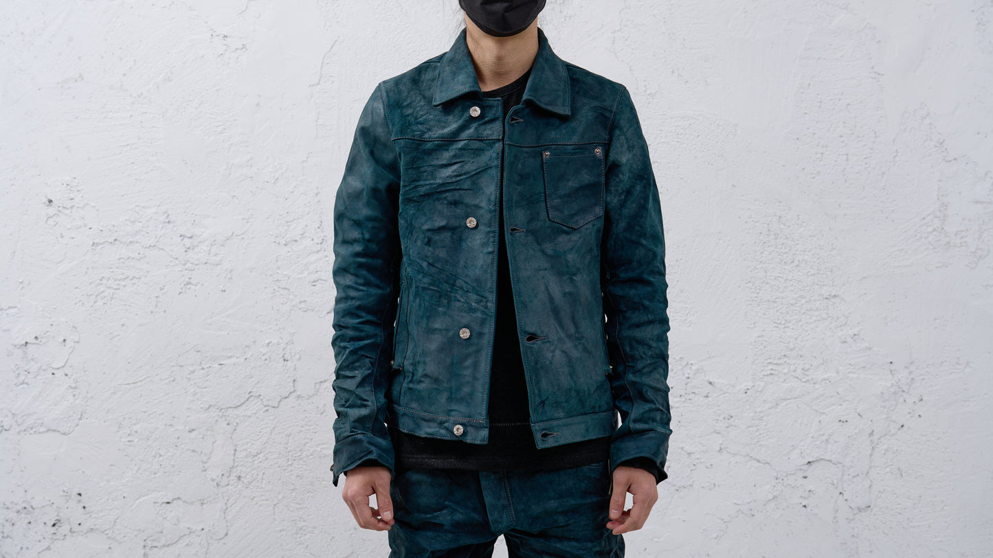 <span>26.2</span><span>"DISPLACEMENT"</span>JEAN JACKET<br>HORSE FULL GRAIN<br>INDIGO REVERSE