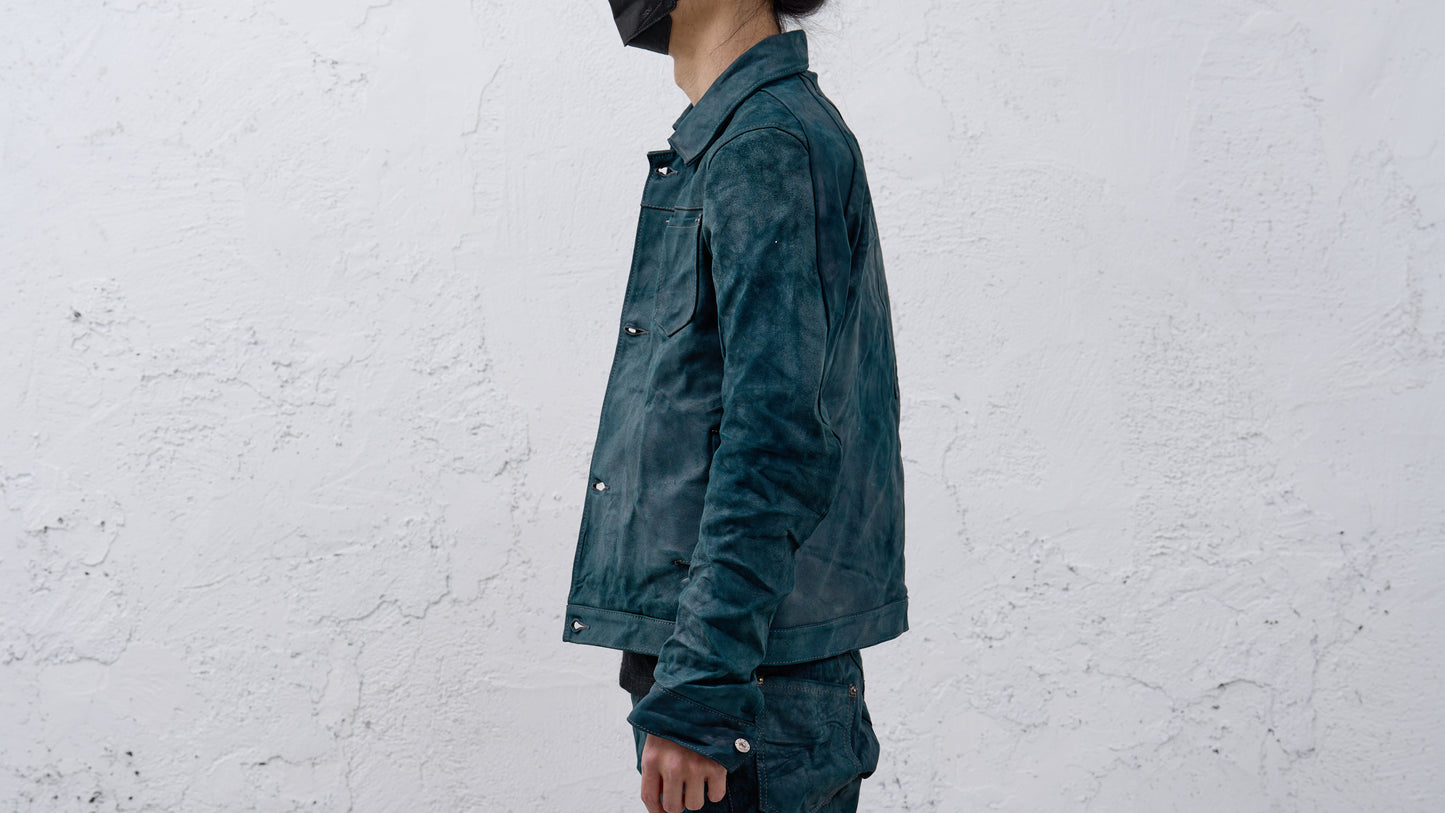 <span>26.2</span><span>"DISPLACEMENT"</span>JEAN JACKET<br>HORSE FULL GRAIN<br>INDIGO REVERSE