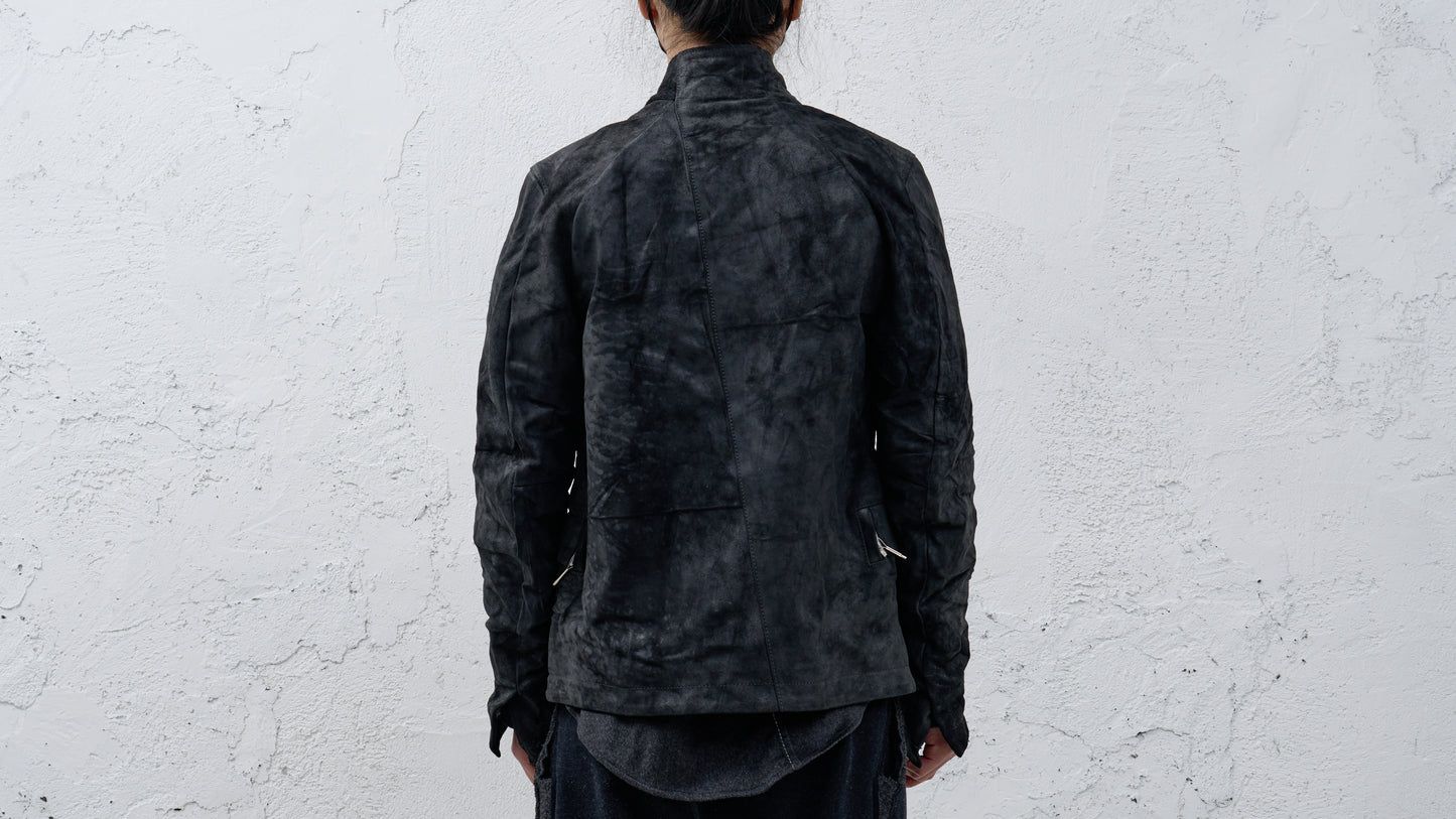 <span>26.2</span><span>"BASIC"</span>DOUBLE BREASTED WORK BLAZER<br>HORSE FULL GRAIN<br>BLACK REVERSE