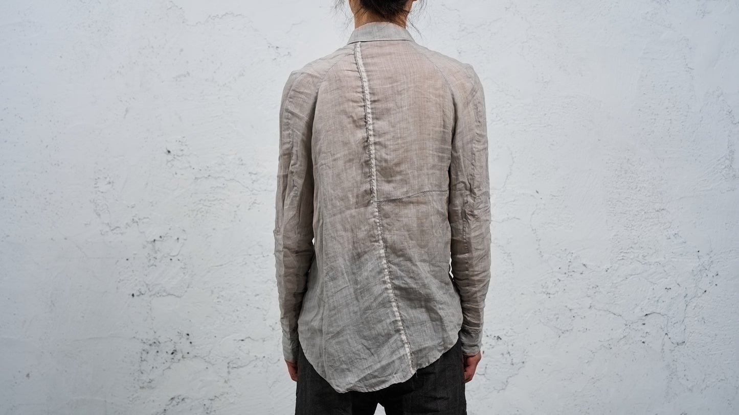 <span>27.1</span><span>"DISPLACEMENT"</span>INSIDE SHIRT<br>ULTRA LIGHT RAMIE<br>LIGHT CARBON