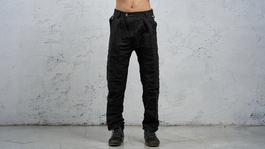<span>27.1</span><span>"BASIC"</span>PLEATED L/C TRS WIDE<br>DNA PAPER TWILL<br>CARBON
