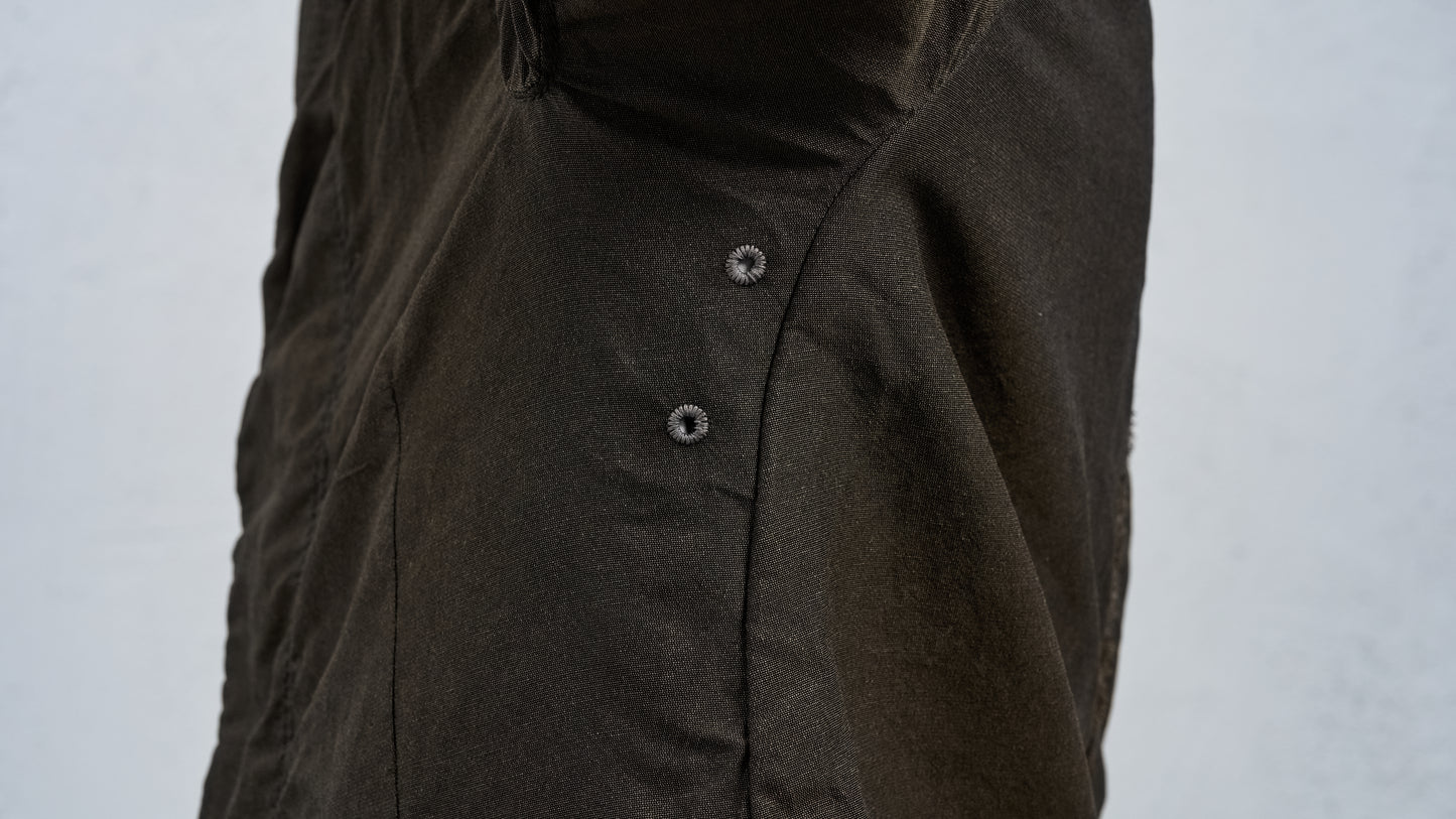 <span>27.1</span><span>"DISPLACEMENT"</span>WORK BLAZER<br>DNA PAPER X NYLON EXTRA LIGHT<br>OLIVE BLACK