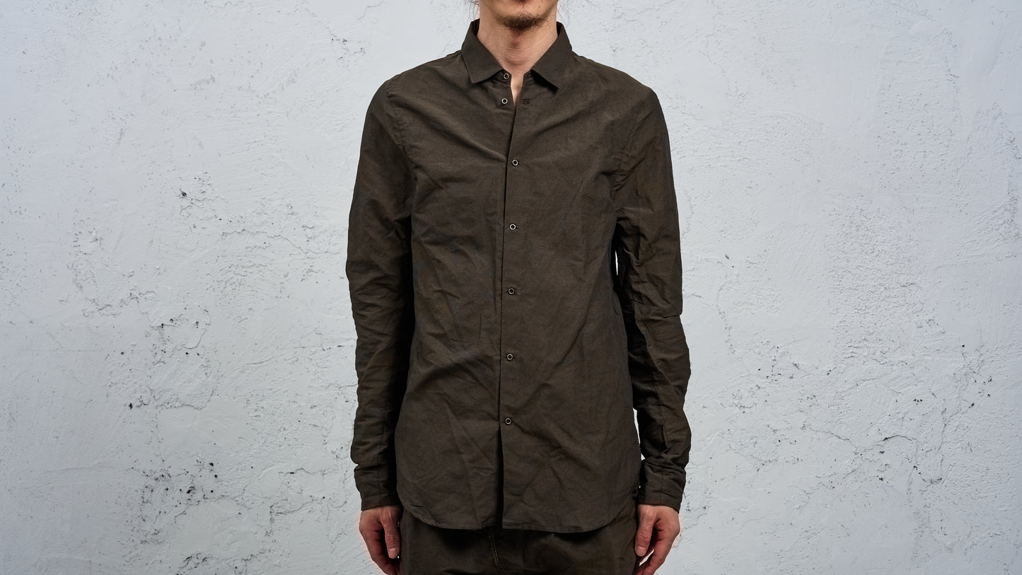 <span>27.1</span><span>"DISPLACEMENT"</span>INSIDE SHIRT<br>DNA PAPER X NYLON EXTRA LIGHT<br>OLIVE BLACK