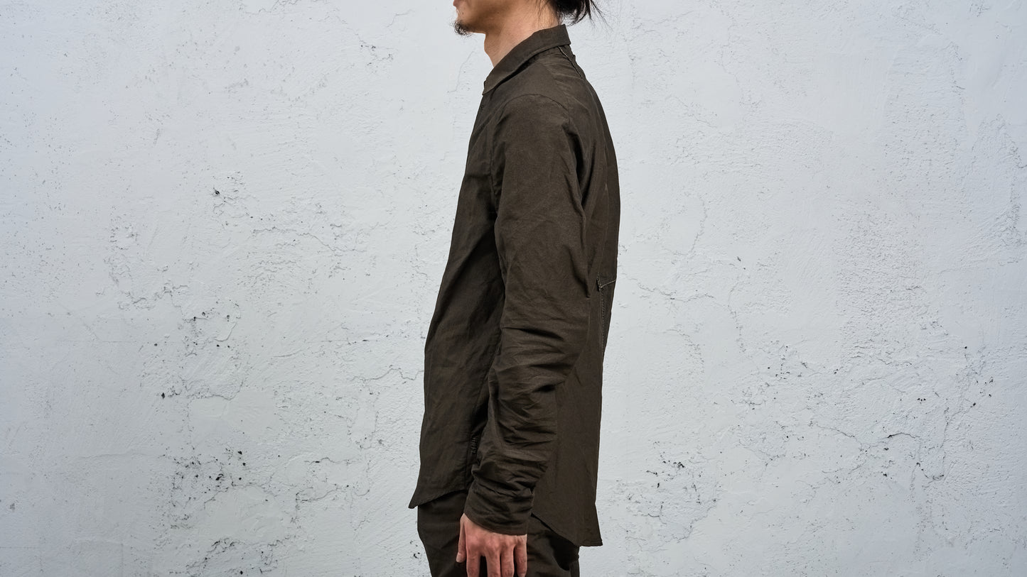 <span>27.1</span><span>"DISPLACEMENT"</span>INSIDE SHIRT<br>DNA PAPER X NYLON EXTRA LIGHT<br>OLIVE BLACK