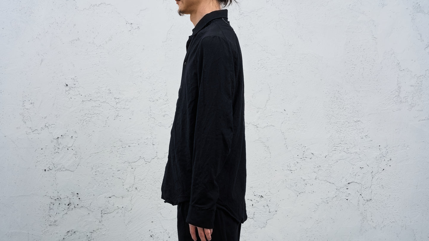 <span>27.1</span><span>"DISPLACEMENT"</span>INSIDE SHIRT<br>SUPER 140' VERGIN WOOL<br>BLACK