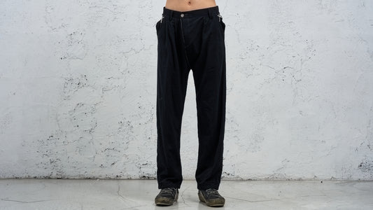 <span>27.1</span><span>"BASIC"</span>PLEATED L/C TRS WIDE<br>SUPER 140' VERGIN WOOL<br>BLACK