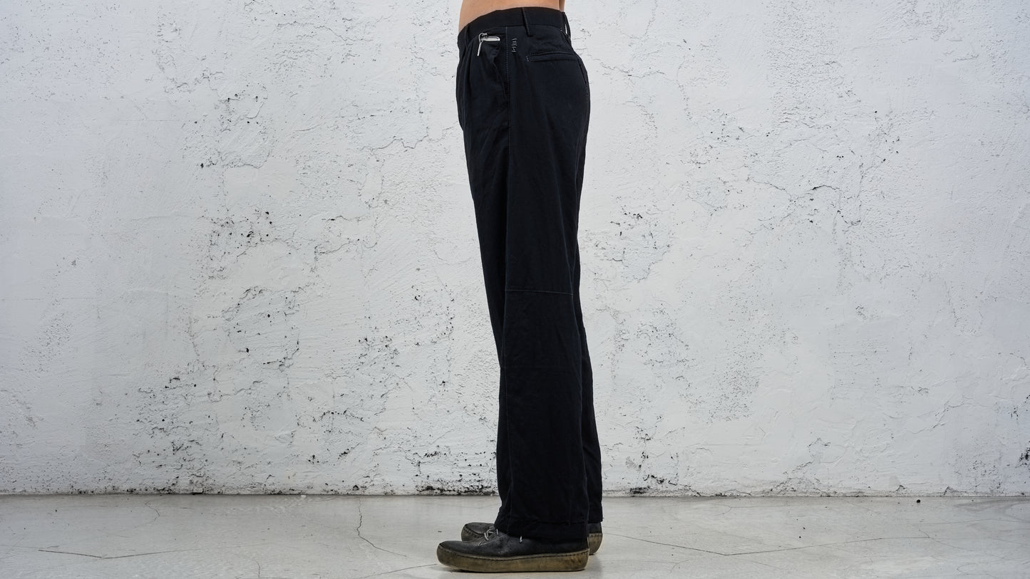 <span>27.1</span><span>"BASIC"</span>PLEATED L/C TRS WIDE<br>SUPER 140' VERGIN WOOL<br>BLACK