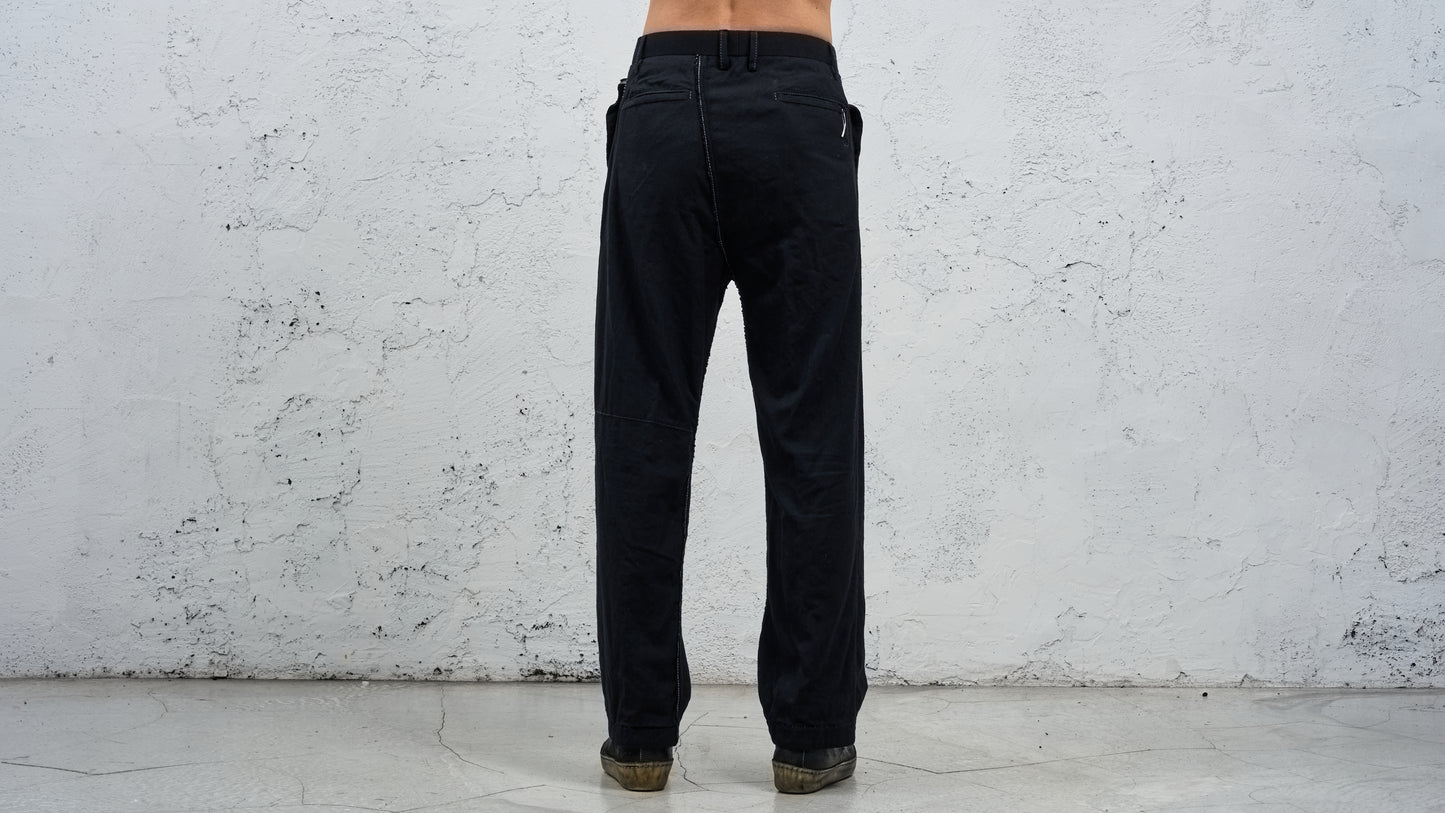 <span>27.1</span><span>"BASIC"</span>PLEATED L/C TRS WIDE<br>SUPER 140' VERGIN WOOL<br>BLACK
