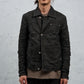 <span>27.1</span><span>"DISPLACEMENT"</span>JEAN JACKET<br>PRINTED LINEN LIGHT<br>CARBON