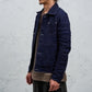 <span>27.1</span><span>"DISPLACEMENT"</span>JEAN JACKET<br>PRINTED LINEN LIGHT<br>INDIGO