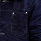 <span>27.1</span><span>"DISPLACEMENT"</span>JEAN JACKET<br>PRINTED LINEN LIGHT<br>INDIGO