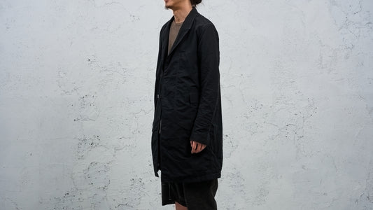 <span>27.1</span><span>"BASIC"</span>DOUBLE BREASTED WORK COAT<br>ZIMBABWE COTTON LIGHT<br>BLACK 3