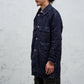 <span>27.1</span><span>"DISPLACEMENT"</span>ARMHOLELESS  COAT <br>PRINTED LINEN MEDIUM<br>INDIGO