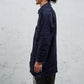 <span>27.1</span><span>"DISPLACEMENT"</span>ARMHOLELESS  COAT <br>PRINTED LINEN MEDIUM<br>INDIGO