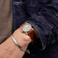 <span>27.1</span><span>"BASIC"</span>TYP.006 / 24H QUARTZ<br>STERLING SILVER.925<br>OXDISED / GOLD HANDS / NATURAL BELT