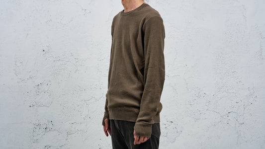 <span>27.1</span><span>"DISPLACEMENT"</span>CREWNECK SWEATER <br>COTTON PIQUE<br>OLIVE