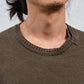 <span>27.1</span><span>"DISPLACEMENT"</span>CREWNECK SWEATER <br>COTTON PIQUE<br>OLIVE