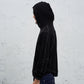 <span>27.1</span><span>"DISPLACEMENT"</span>T-SHIRTS L/S HOODED<br>DRY COTTON JERSEY 60/1<br>BLACK