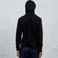 <span>27.1</span><span>"DISPLACEMENT"</span>T-SHIRTS L/S HOODED<br>DRY COTTON JERSEY 60/1<br>BLACK