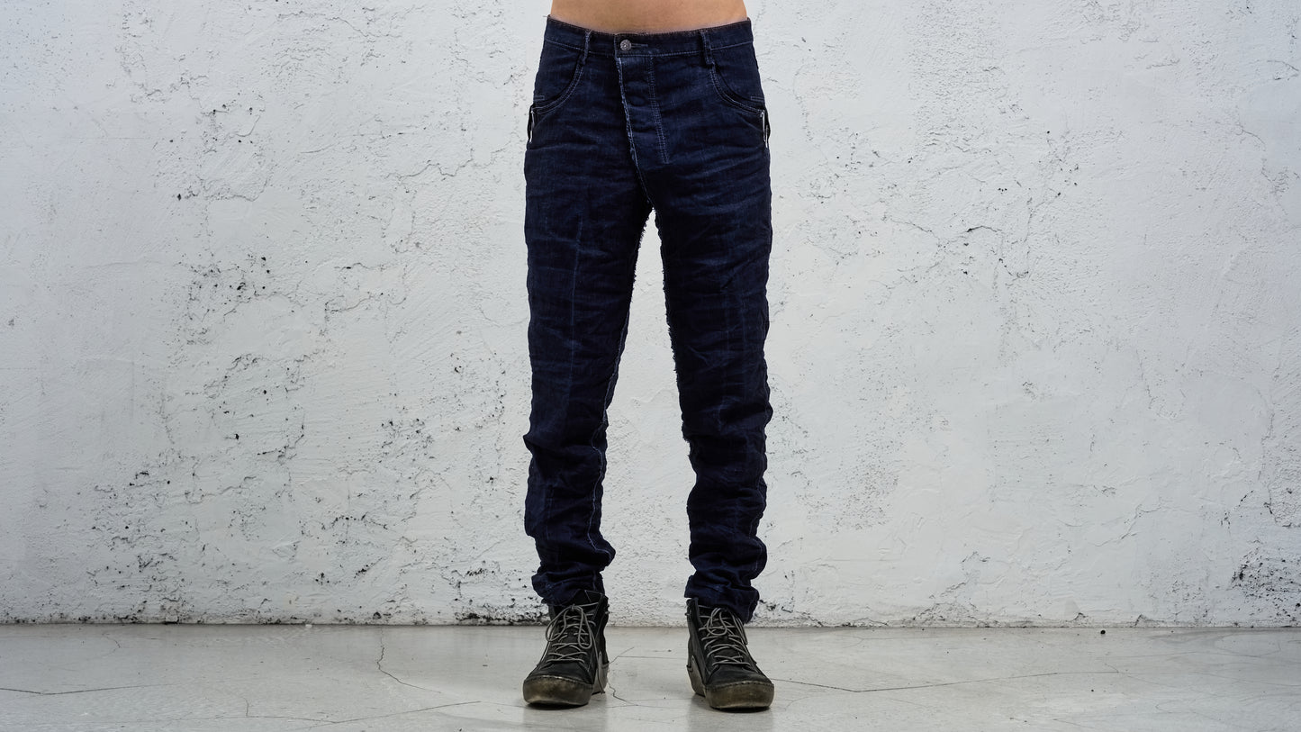 <span>27.1</span><span>"DISPLACEMENT"</span>JEANS<br>PRINTED LINEN LIGHT<br>INDIGO