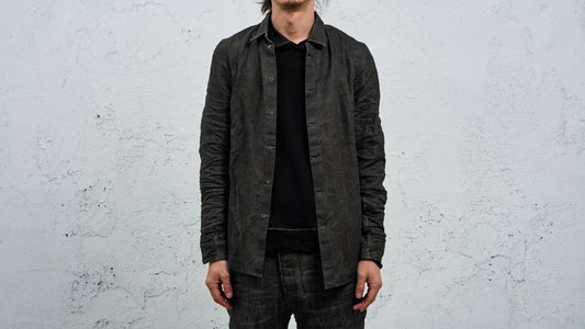 <span>27.1</span><span>"BASIC"</span>INSIDE SHIRT<br>PRINTED LINEN LIGHT<br>CARBON