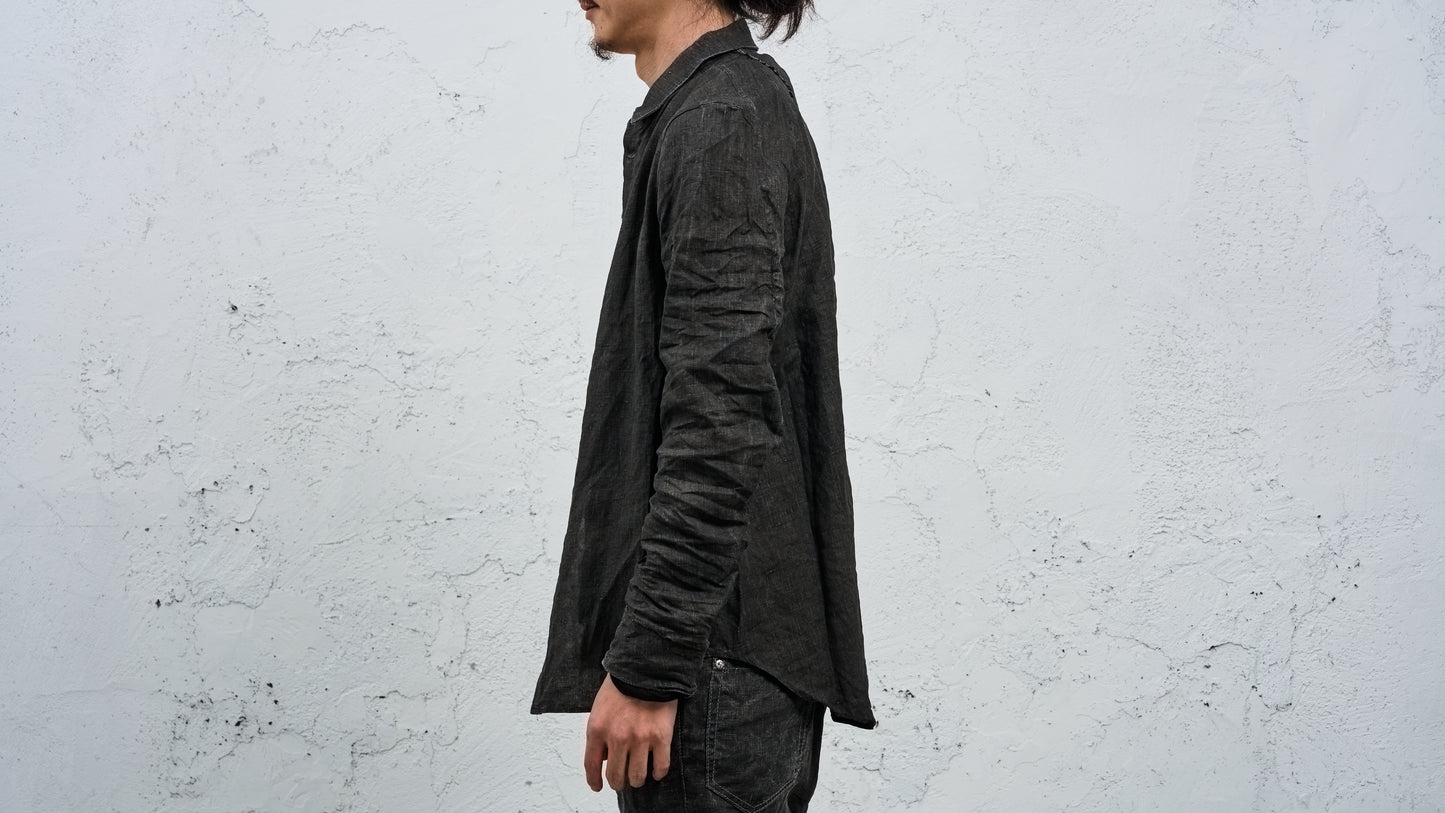 <span>27.1</span><span>"BASIC"</span>INSIDE SHIRT<br>PRINTED LINEN LIGHT<br>CARBON