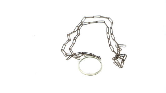<span>22.1</span><span>" LOUPE "</span>OPTICAL LOUPE NECKLACE<BR>STERLING SILVER925<BR>OXDISED