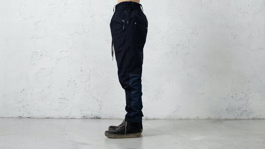 <span>MEN'S</span><span>"DISPLACEMENT"</span>JEANS L/C W/Z ELASTIC WAISTE ORIGAMI / 3 LAYER NYLON / BLACK